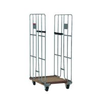 Kontener rolkowy 800x680x1670mm - drewniane dno - używany