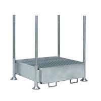 Paleta słupkowa z tacą ociekową, 440 l, 1400x1035x310mm