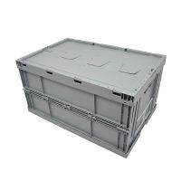 Składany pojemnik plastikowy 600x400x320mm z 2 dzielną pokrywą
