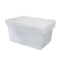 Pojemnik z pokrywą do ustawiania w stosy 600x400x320mm - przezroczysty