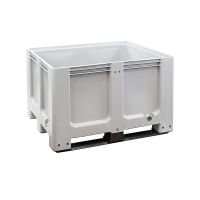 Paletopojemnik plastikowy 1200x1000x760mm - 3 płozy, zamknięte ściany boczne i dno