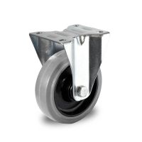 Zestaw kołowy stały, fi 125 mm, polietylen PA czarny / bieżnik guma