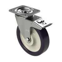 Zestaw kołowy skrętny z hamulcem 150 mm, PA, PU, 250 kg