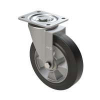 Zestaw kołowy skrętny elastyczna guma Ø 160 mm - z łożyskiem kulkowym, 400 kg