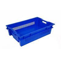 Pojemnik plastikowy gniazdowy, sztaplowany 600x400x150mm zamknięte dno perforowane ścianki