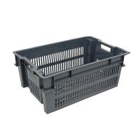 Pojemnik plastikowy gniazdowy, sztaplowany 600x400x230mm - perforowany, obrotowy