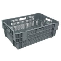Plastikowy pojemnik  600x400x205 mm perforowany, sztaplowany, gniazdowy
