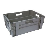 Pojemnik plastikowy  gniazdowy, sztaplowany 600x400x240mm pełne dno