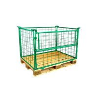 Metalowa nadstawka paletowa 1200x800x1000mm zielona, uchylna klapa