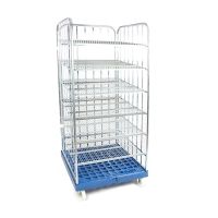 Wózek siatkowy 3 ścienny Rollkontener wystawowy 810x720x1808mm - 4 półki