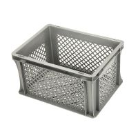 Pojemnik plastikowy Euronorm 400x300x220mm - ażurowe dno i ścianki