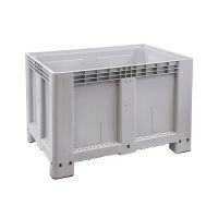 Skrzyniopaleta plastikowa 1200x800x800mm - 4 stopy, zamknięte dno i boczne ścianki