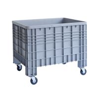 Skrzyniopaleta plastikowa 1200x800x800mm - 4 koła, zamknięte ściany boczne i dno