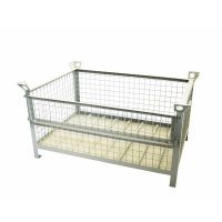 Metalowy kosz paletowy Gitterbox 1200x800x675mm z 1 klapą na dłuższym boku