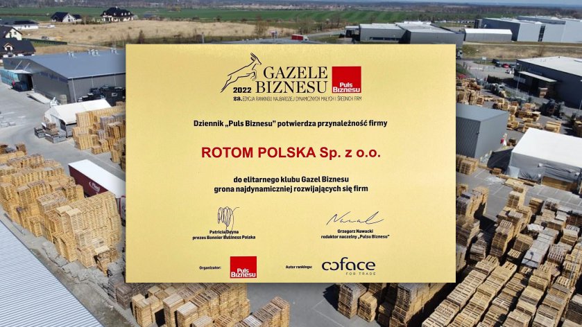 Rotom Polska po raz kolejny w gronie najdynamiczniej rozwijajacych się firm w Polsce