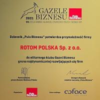 Rotom Polska ponownie w elitarnym klubie Gazel Biznesu