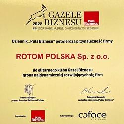Rotom Polska po raz kolejny w gronie najdynamiczniej rozwijajacych się firm w Polsce