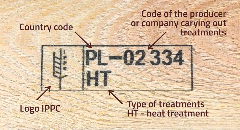 Oznakowana paleta drewniana certyfikatem IPPC
